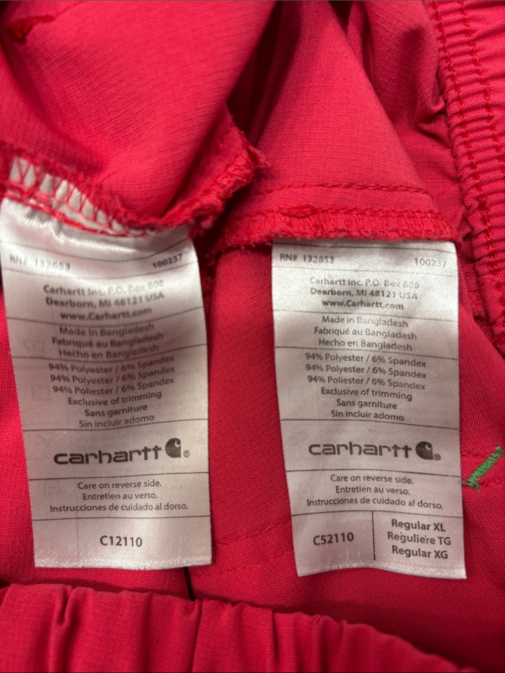 Carhartt Scrub Set Top & Pants adjustable waist Fushia with Green Trim XLarge - Picture 13 of 13